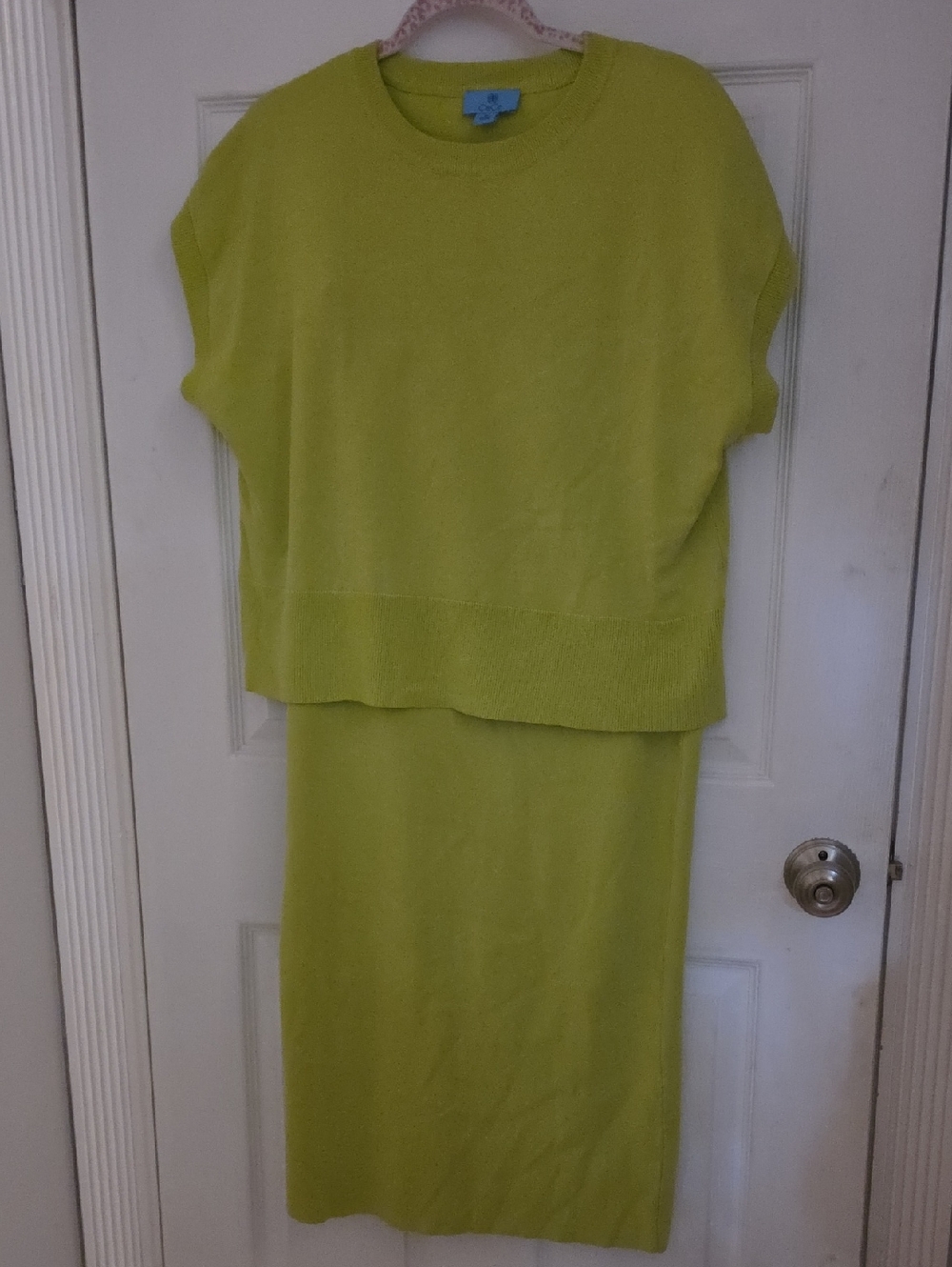 CeCe Lime Green Knit Crewneck Sweater